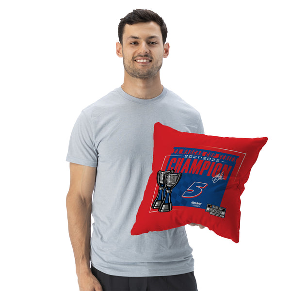Kyle Larson 2025 NASCAR Champion 18x18 Two-Sided Pillow