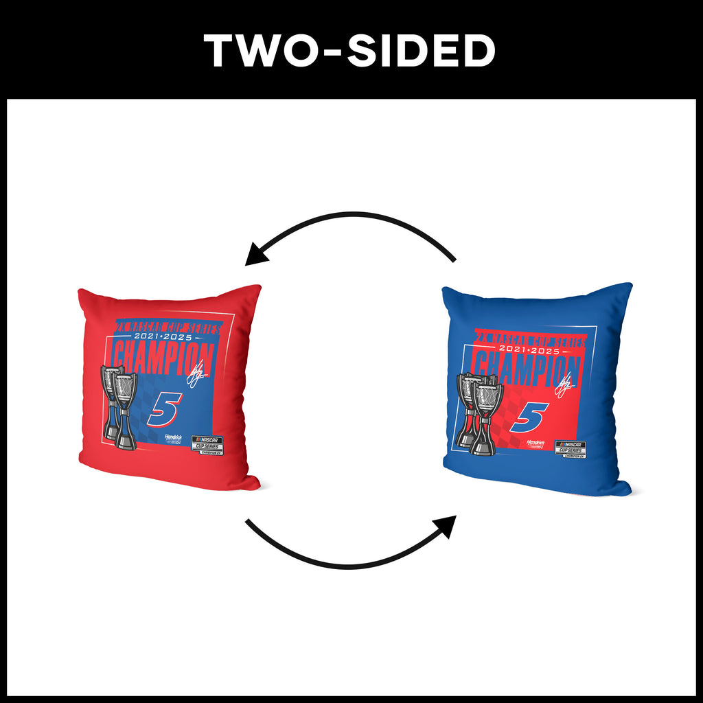 Kyle Larson 2025 NASCAR Champion 18x18 Two-Sided Pillow