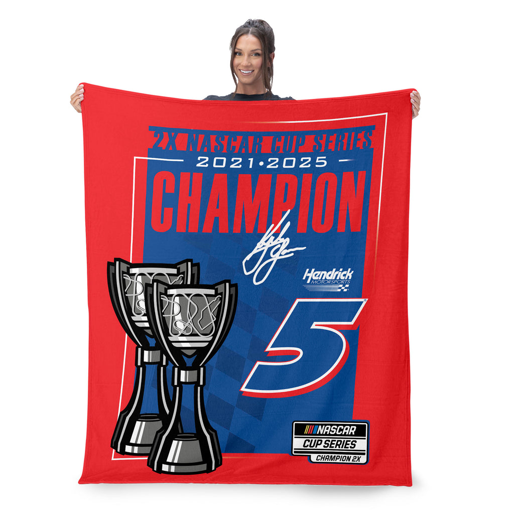 Kyle Larson 2025 NASCAR Champion 46x60 Silk Touch Throw
