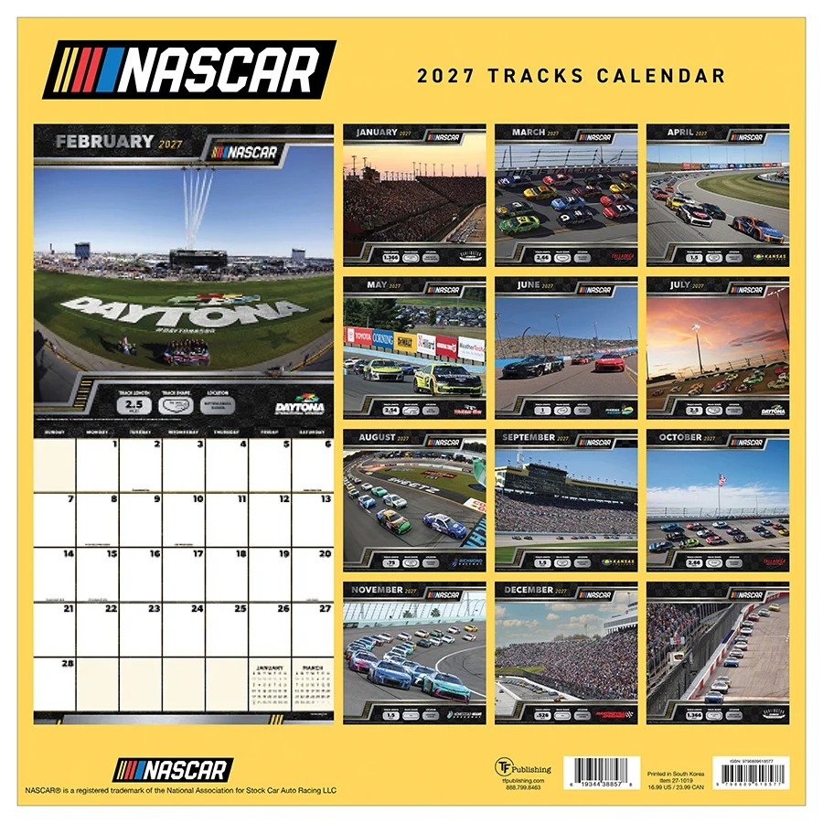 NASCAR Tracks 2027 Wall Calendar