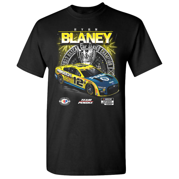 Ryan Blaney 2023 Official NASCAR Cup Series Champion T-Shirt Black #12