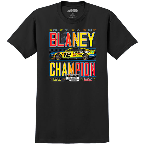 Ryan Blaney 2023 NASCAR Cup Series Champion Trophy 2-Spot T-Shirt #12