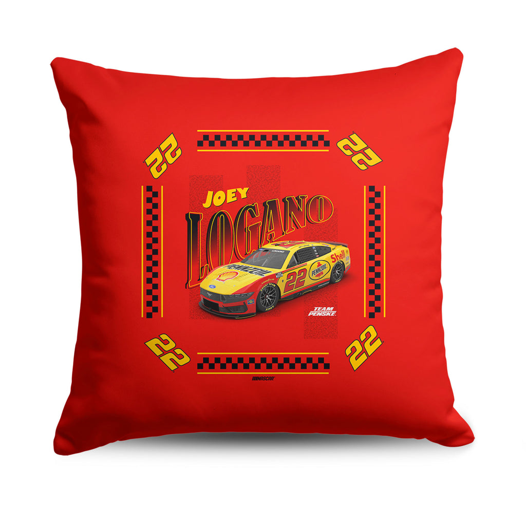 Joey Logano 2026 Shell Pennzoil 18x18 Two-Sided Pillow #22 NASCAR