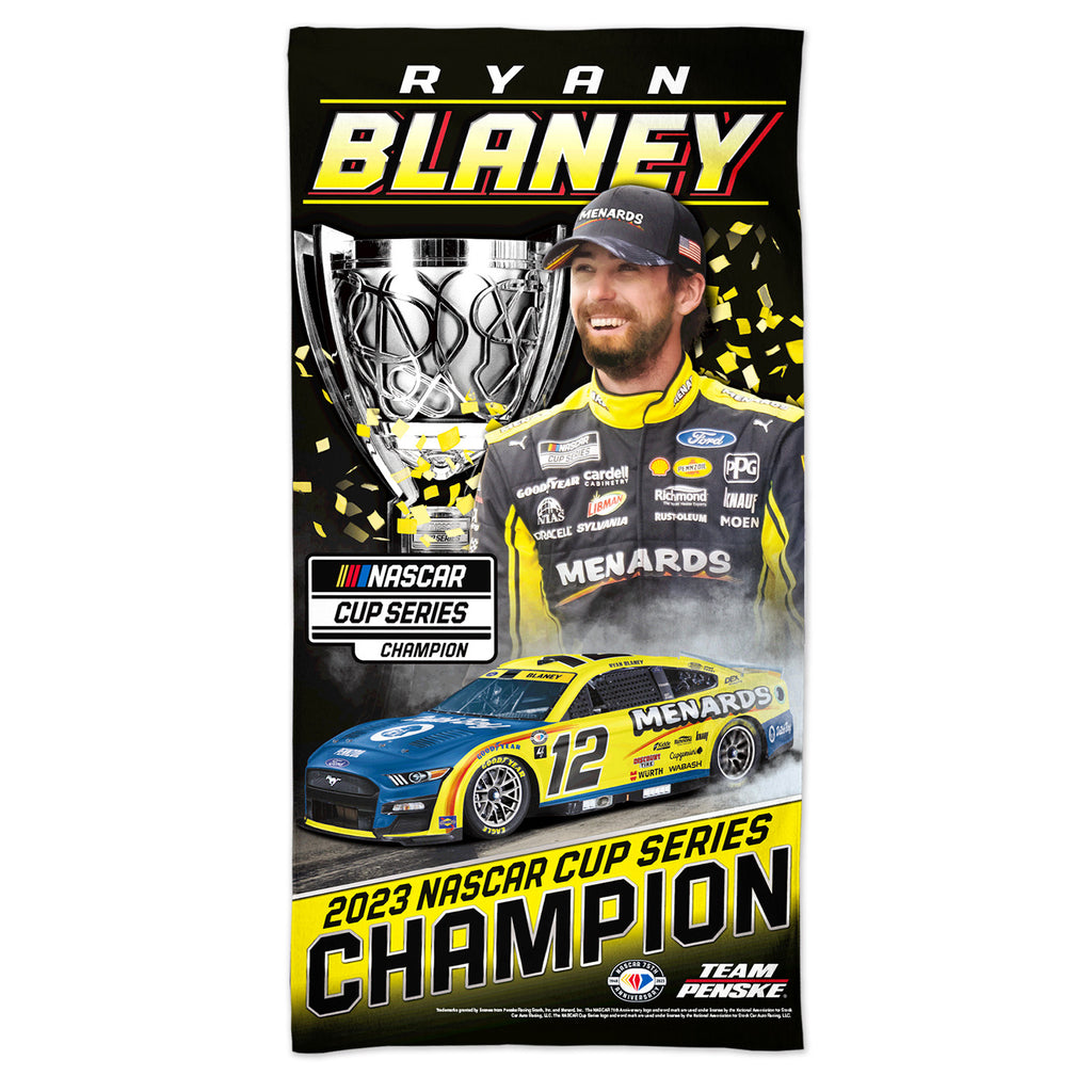 Ryan Blaney 2023 NASCAR Cup Series Champion 30x60 Beach Towel #12