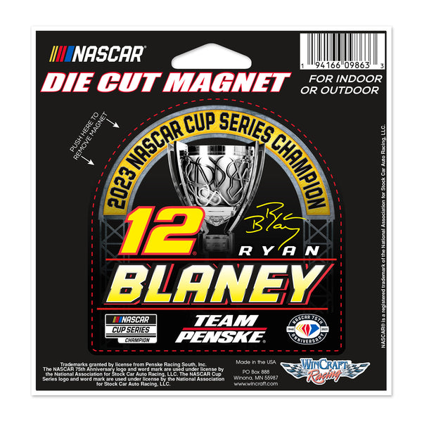 Ryan Blaney 2023 NASCAR Cup Series Champion 4.5x6 Inch Die Cut Magnet #12