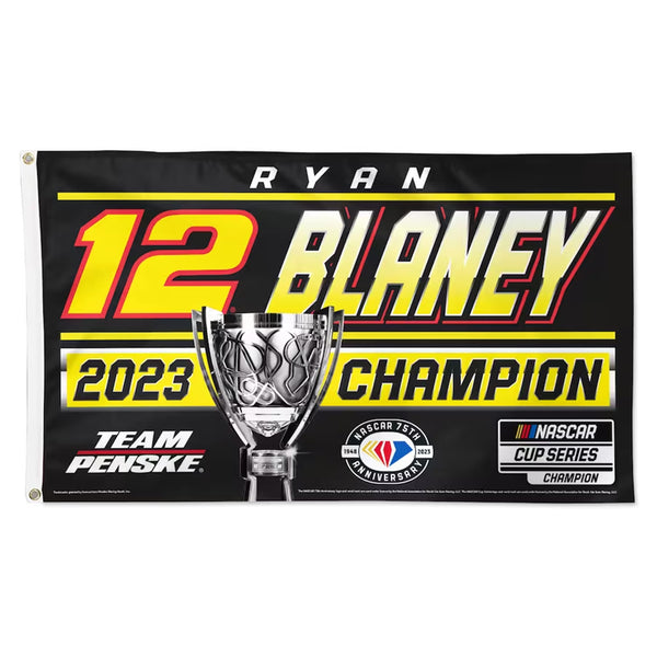 Ryan Blaney 2023 NASCAR Cup Series Champion On-Track Victory 3x5 Flag #12