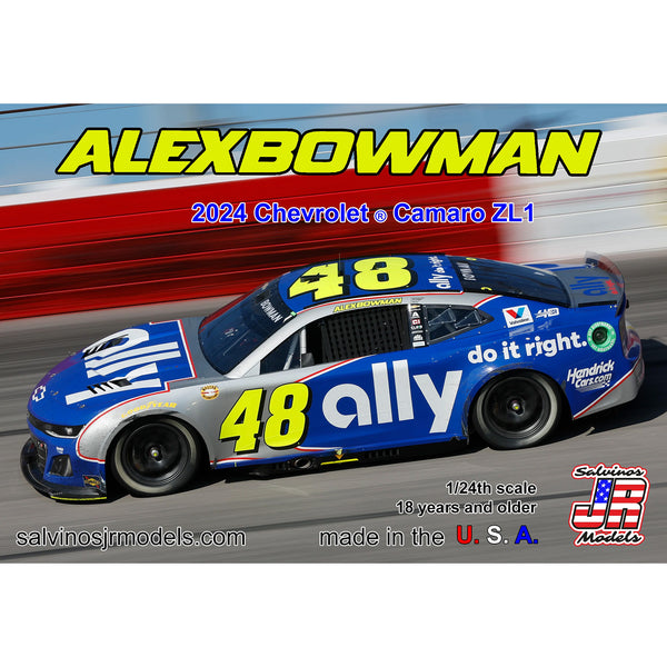Alex Bowman 2024 Darlington Throwback 1:24 Adult Salvinos JR Model Car Kit