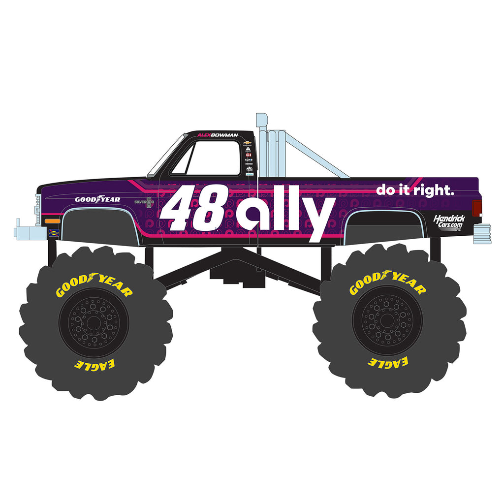 Alex Bowman 2025 Ally Hendrick Motorsports Tribute Edition 1:64 Standard 1986 Chevrolet S-10 Extended Cab Monster Truck Diecast #48