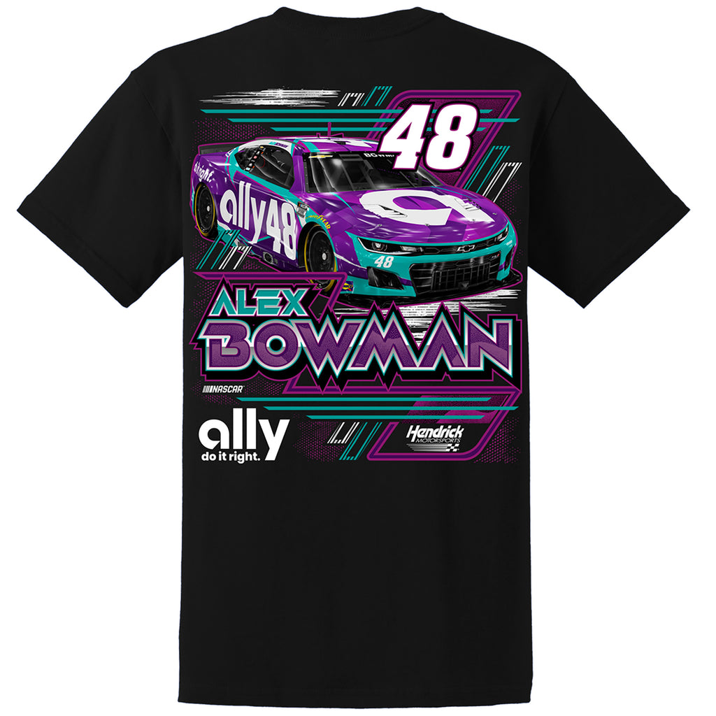 Alex Bowman 2026 Ally Bolt Black 2-Spot T-Shirt #48 NASCAR