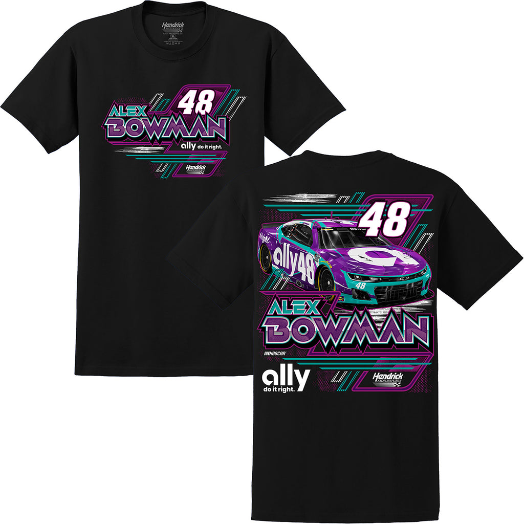 Alex Bowman 2026 Ally Bolt Black 2-Spot T-Shirt #48 NASCAR