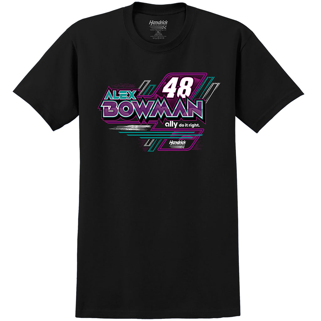 Alex Bowman 2026 Ally Bolt Black 2-Spot T-Shirt #48 NASCAR