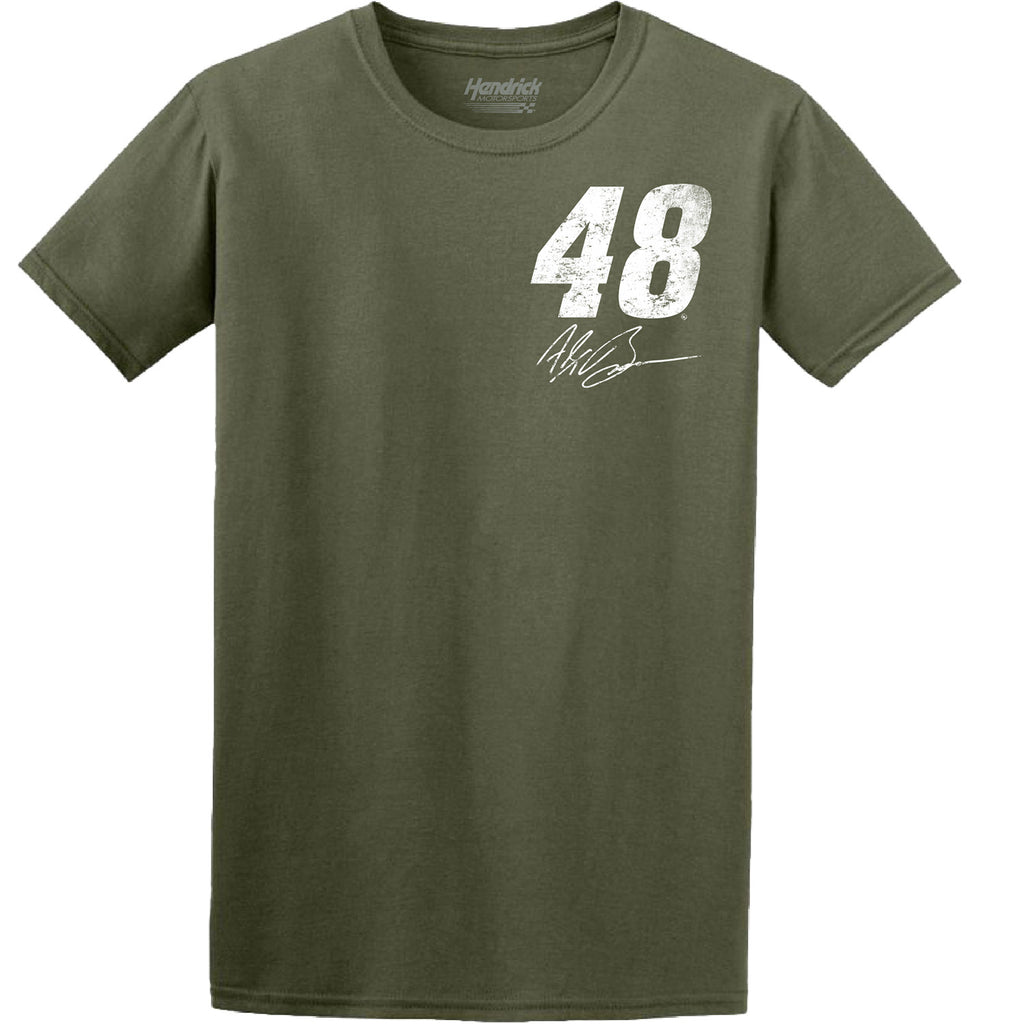 Alex Bowman 2026 Military Green #48 Born in the USA T-Shirt NASCAR