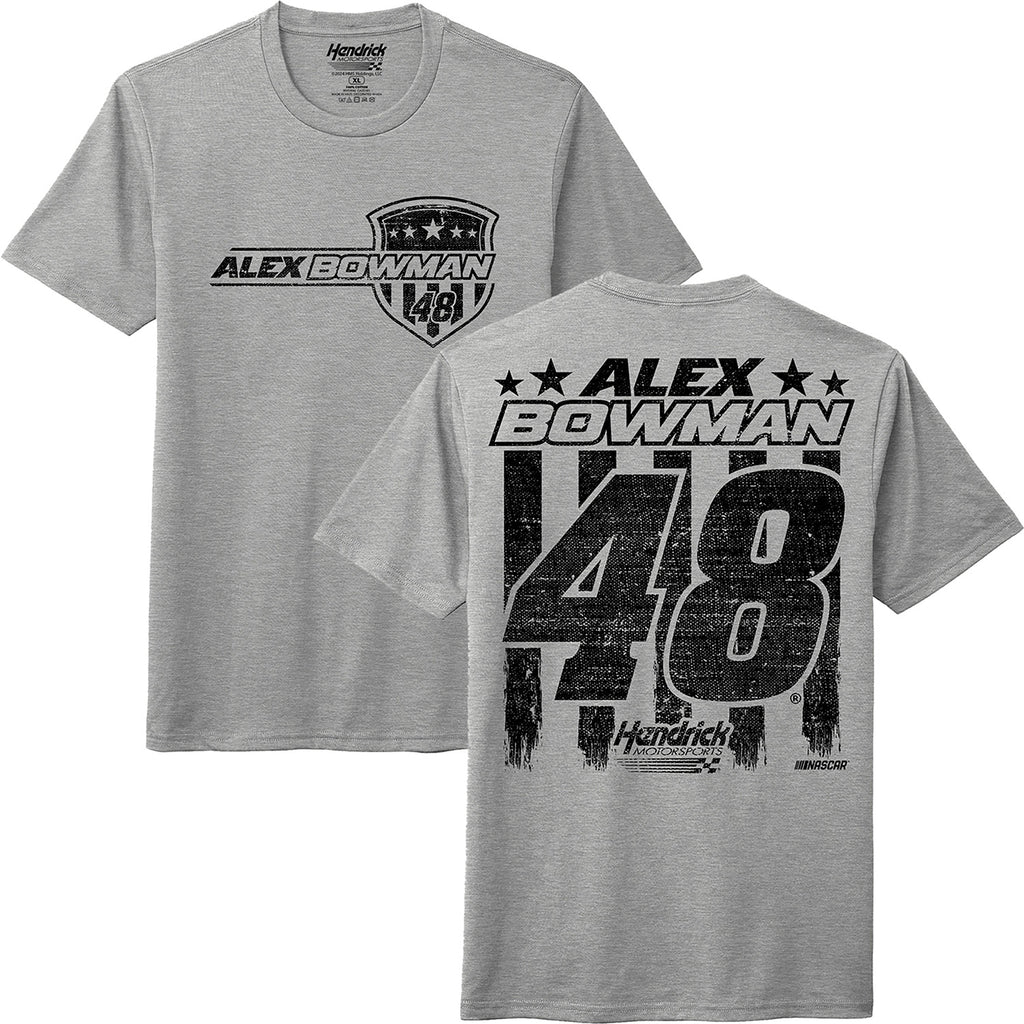 Alex Bowman 2025 Lifestyle 2-Spot T-Shirt Gray #48 NASCAR