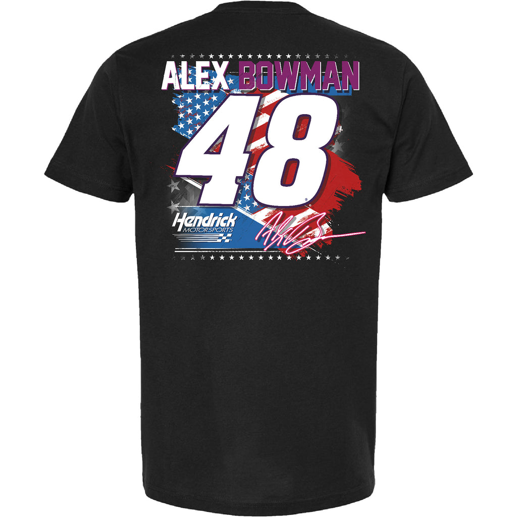 Alex Bowman 2025 Ally Patriotic Car T-Shirt Black #48 NASCAR