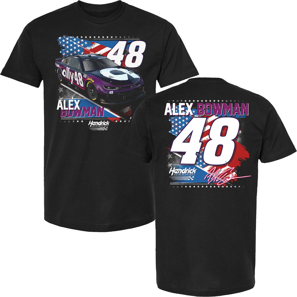 Alex Bowman 2025 Ally Patriotic Car T-Shirt Black #48 NASCAR