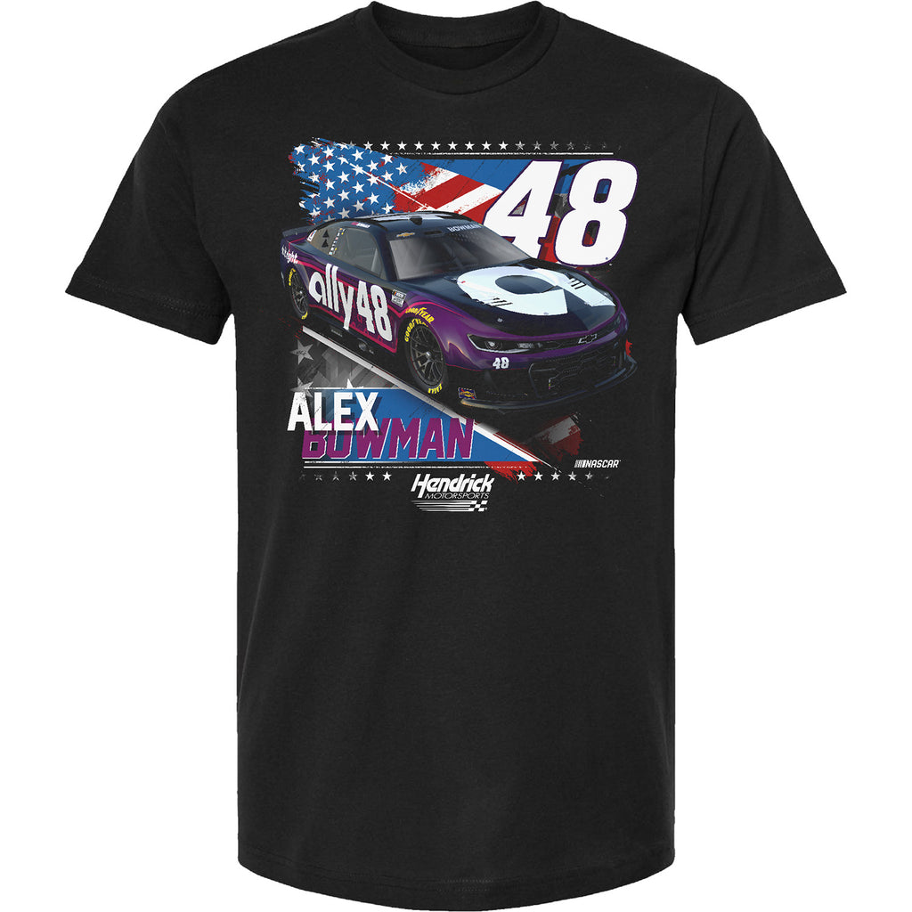 Alex Bowman 2025 Ally Patriotic Car T-Shirt Black #48 NASCAR