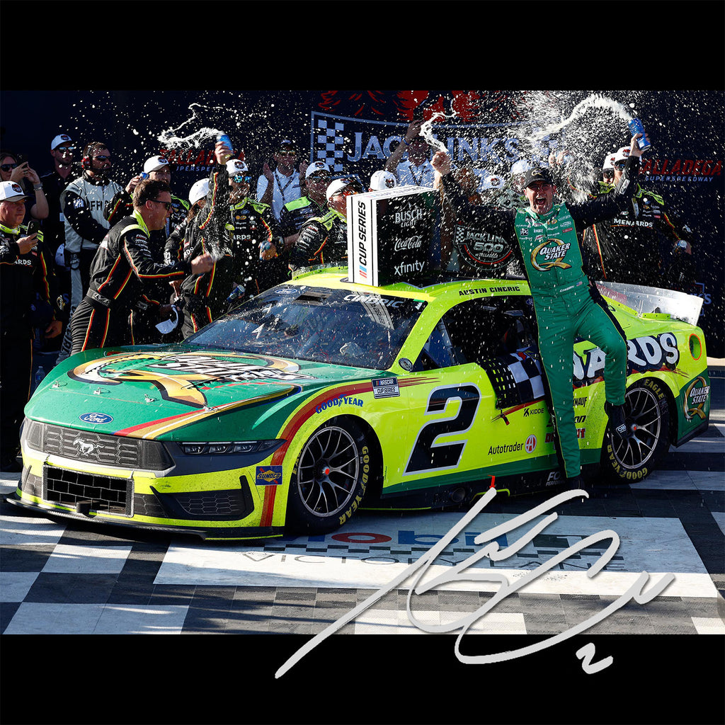 Austin Cindric Autographed Talladega Race Win 1:24 Standard 2025 Diecast Car #2 Menards NASCAR
