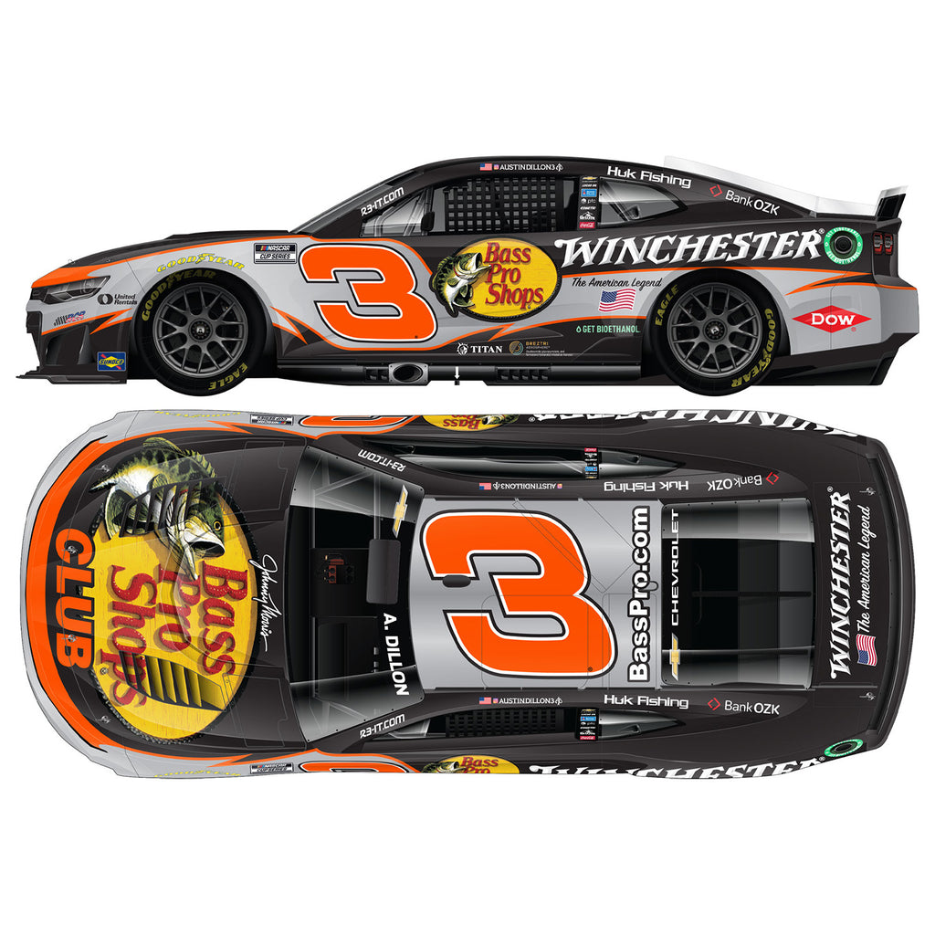 Austin Dillon Bass Pro Shops / Winchester 1:24 Color Chrome 2026 Diecast Car #3 NASCAR