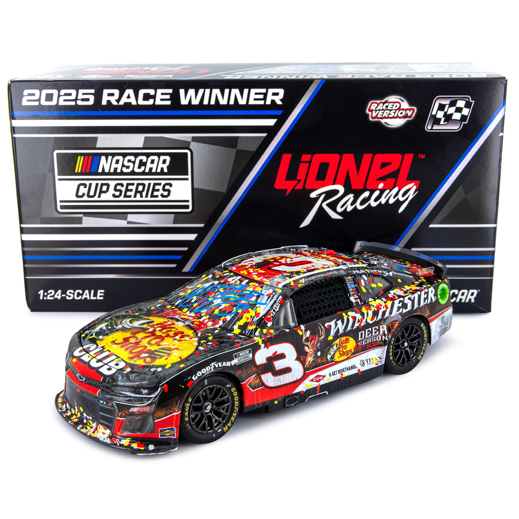 Austin Dillon / Richard Childress Dual Autographed Richmond Race Win 1:24 Standard 2025 Diecast Car #3 Bass Pro Shops Winchester NASCAR