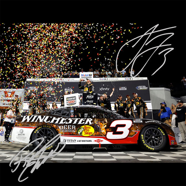 Austin Dillon / Richard Childress Dual Autographed Richmond Race Win 1:24 Standard 2025 Diecast Car #3 Bass Pro Shops Winchester NASCAR