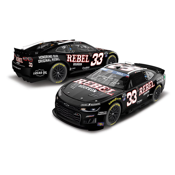 Austin Hill Autographed Rebel Bourbon Tribute to Kyle Busch 1:24 Standard 2026 Diecast Car #33 NASCAR