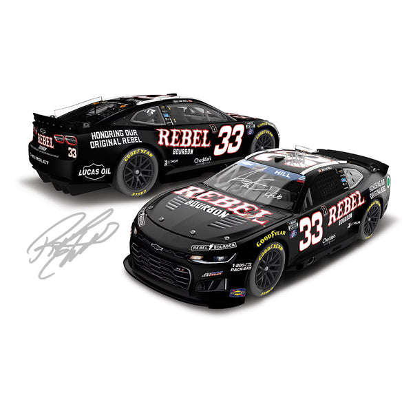 Austin Hill / Richard Childress Dual Autographed Rebel Bourbon Tribute to Kyle Busch 1:24 Standard 2026 Diecast Car #33 NASCAR