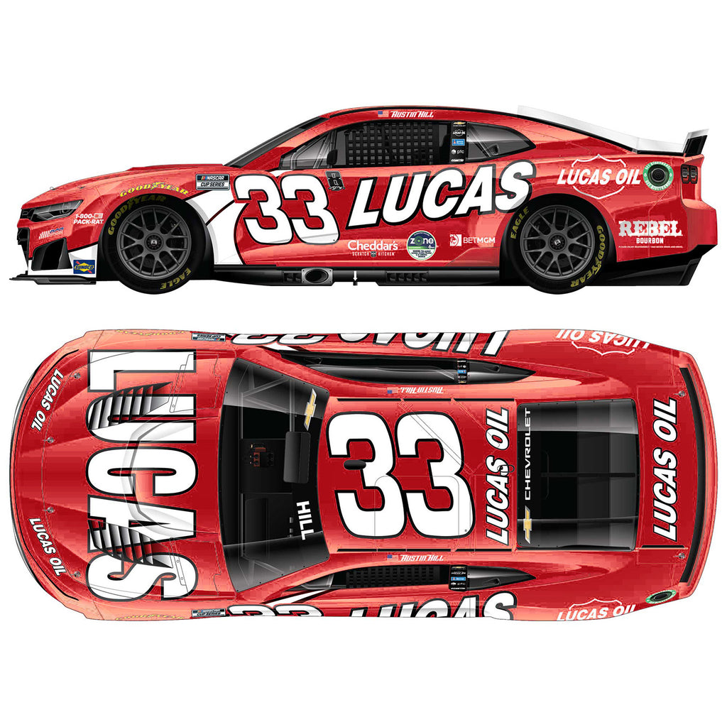 Austin Hill Color Chrome Lucas Oil 1:24 2026 Diecast Car #33 NASCAR