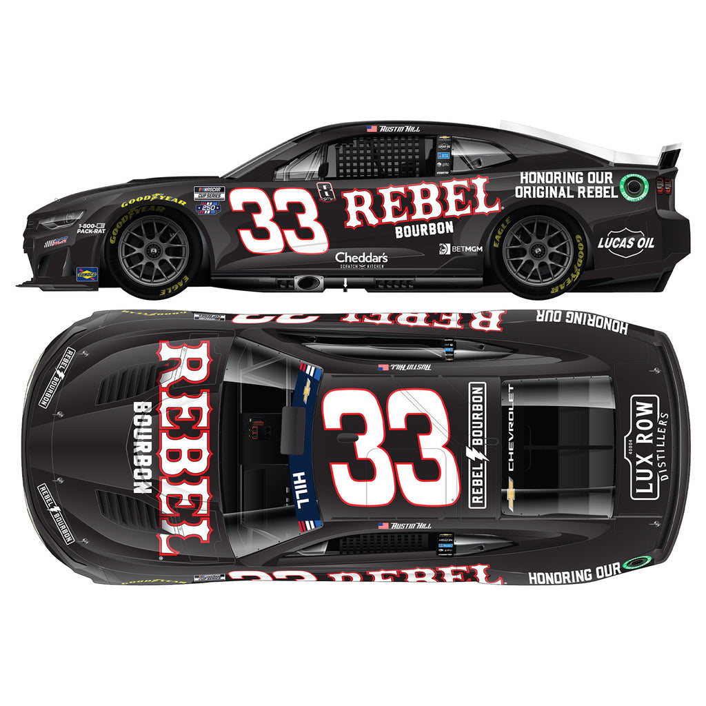 Austin Hill ELITE Rebel Bourbon Tribute to Kyle Busch 1:24 2026 Diecast Car #33 NASCAR