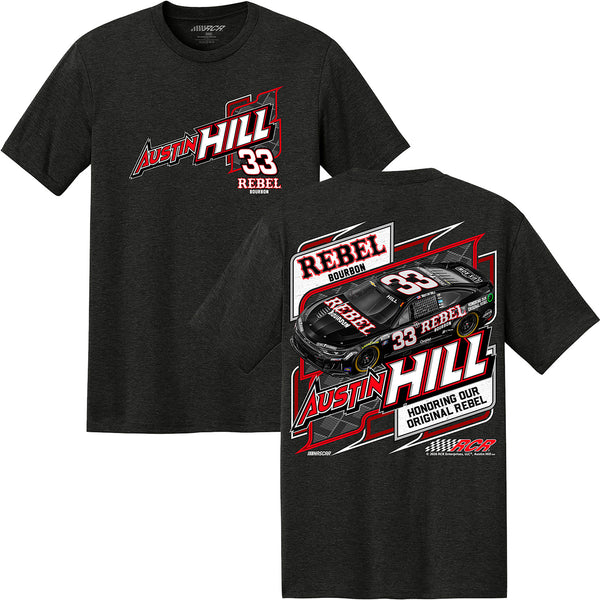 Austin Hill 2026 Rebel Bourbon Kyle Busch Tribute Paint Scheme Classic Ink T-Shirt Black #33 NASCAR