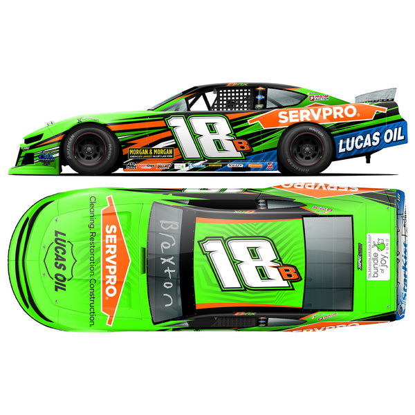 Brexton Busch Autographed Servpro #18B Late Model 1:24 Standard 2026 Diecast Car 