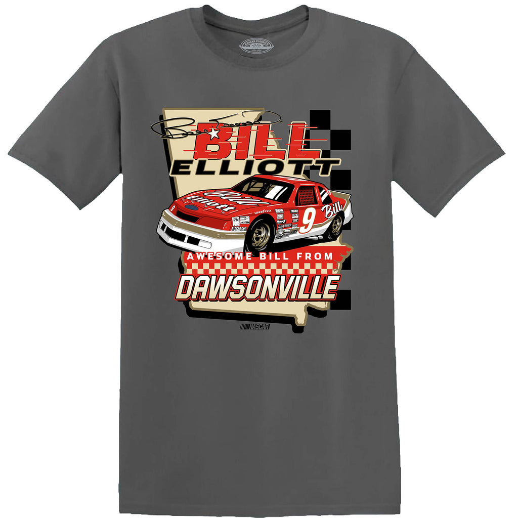 Bill Elliott 2026 Dawsonville Car T-Shirt Gray #9 NASCAR