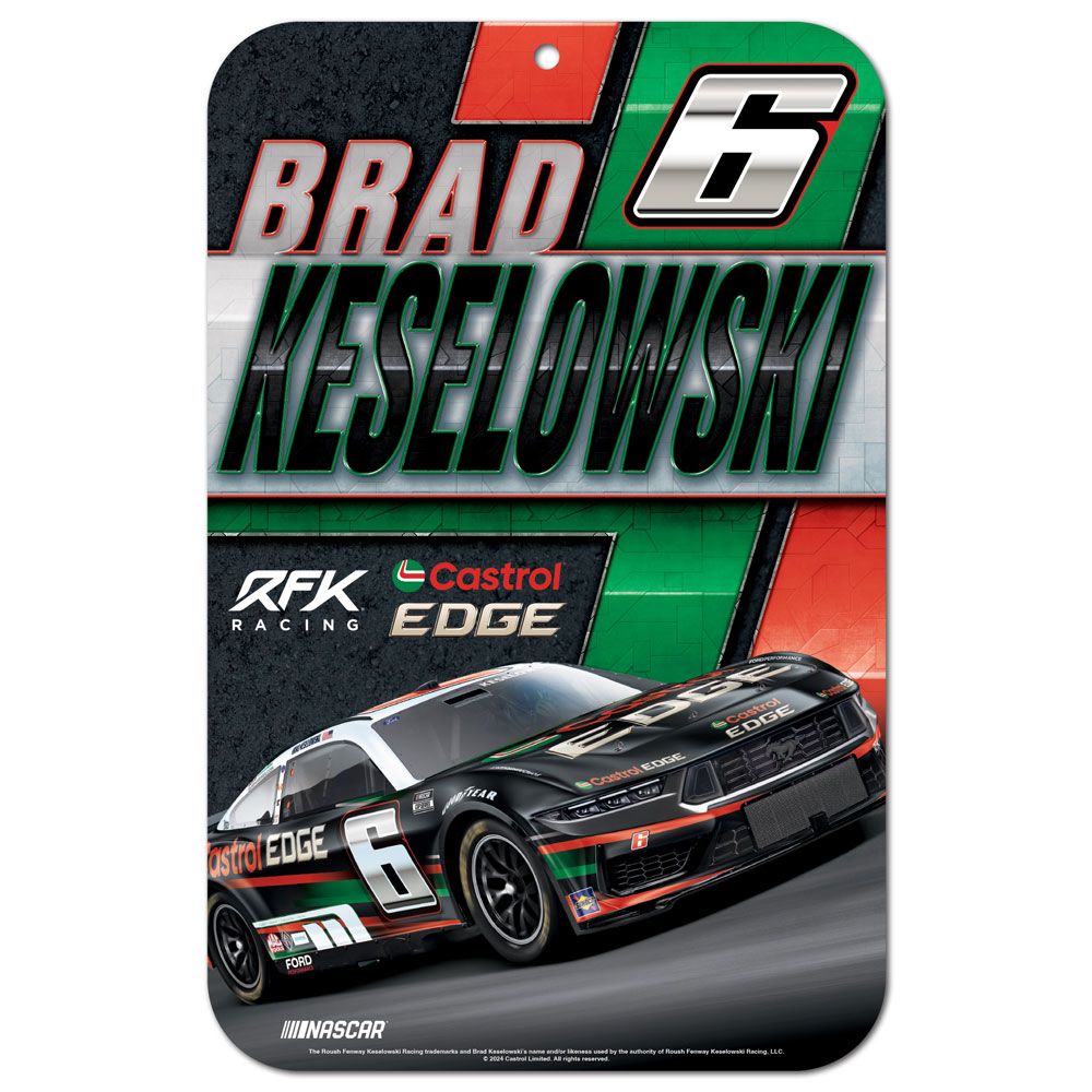 Brad Keselowski 2024 Castrol Edge #6 11x17 Plastic Sign NASCAR