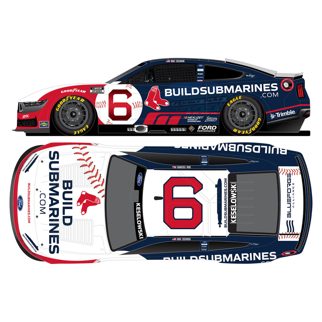 Brad Keselowski BuildSubmarines / Red Sox 1:64 Standard 2025 Diecast Chassis Car #6 NASCAR