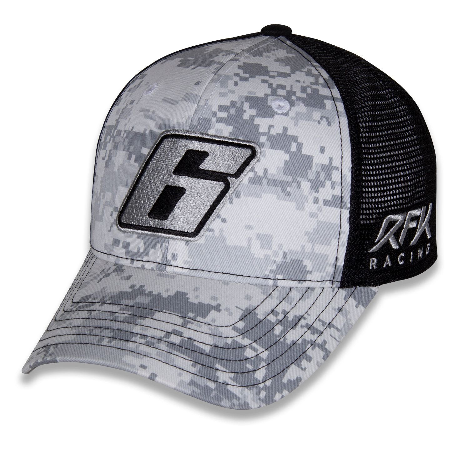 Brad Keselowski 2024 Digital Camo 6 Hat White/Black Adult