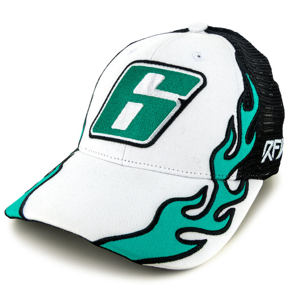 Brad Keselowski 2025 Flame #6 Mesh Hat Black/White NASCAR