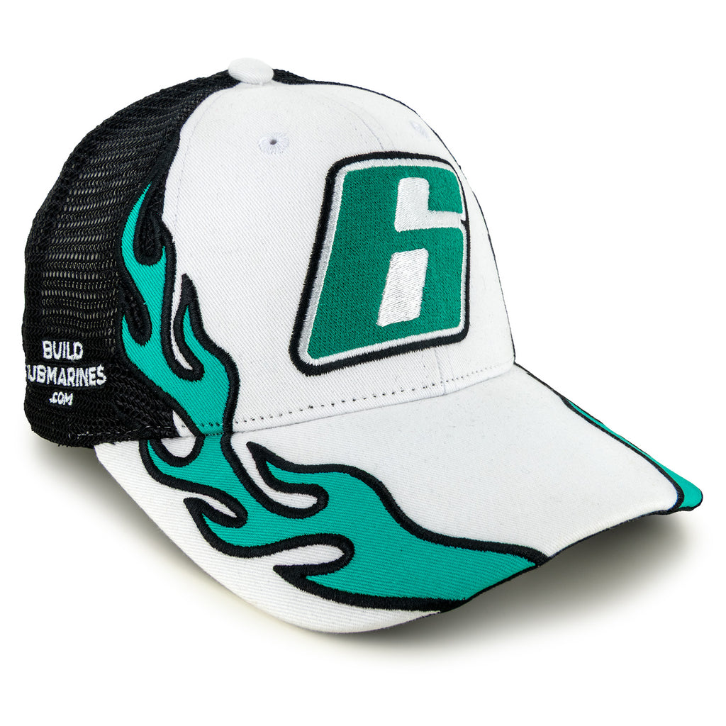 Brad Keselowski 2025 Flame #6 Mesh Hat Black/White NASCAR