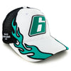 Brad Keselowski 2025 Flame #6 Mesh Hat Black/White NASCAR