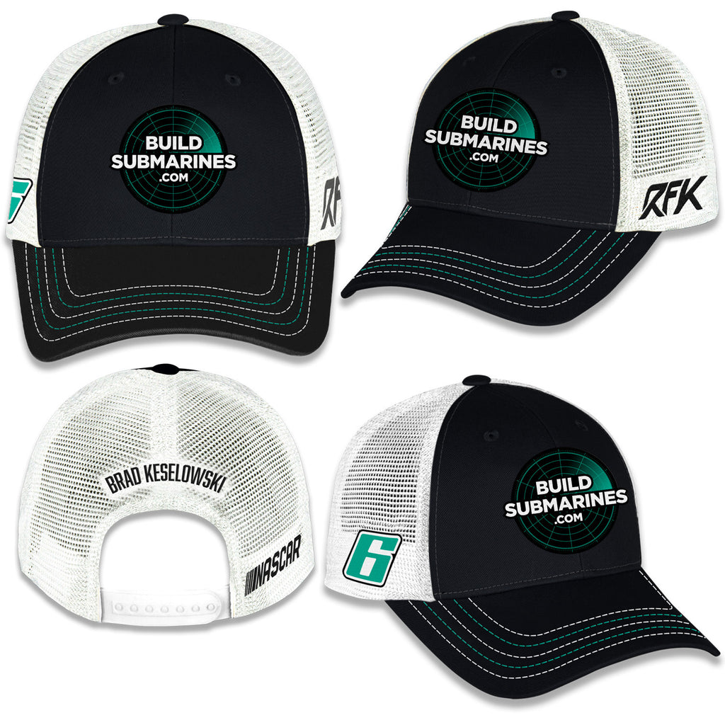 Brad Keselowski 2025 BuildSubmarines Sponsor Mesh Hat Black/White #6 NASCAR