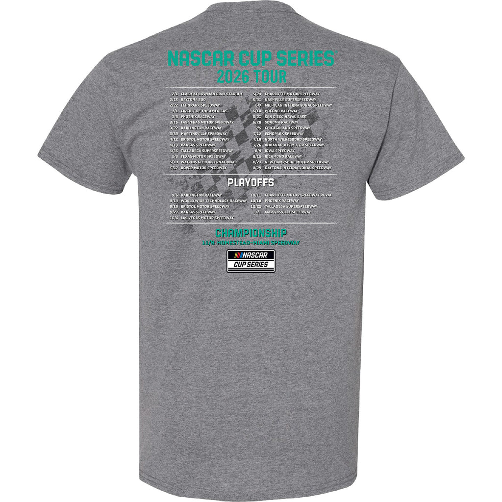 Brad Keselowski 2026 NASCAR Cup Series Schedule T-Shirt Gray #6