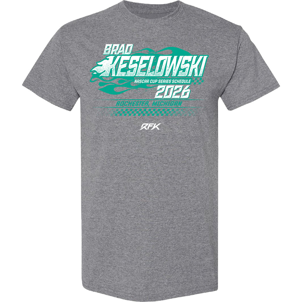 Brad Keselowski 2026 NASCAR Cup Series Schedule T-Shirt Gray #6