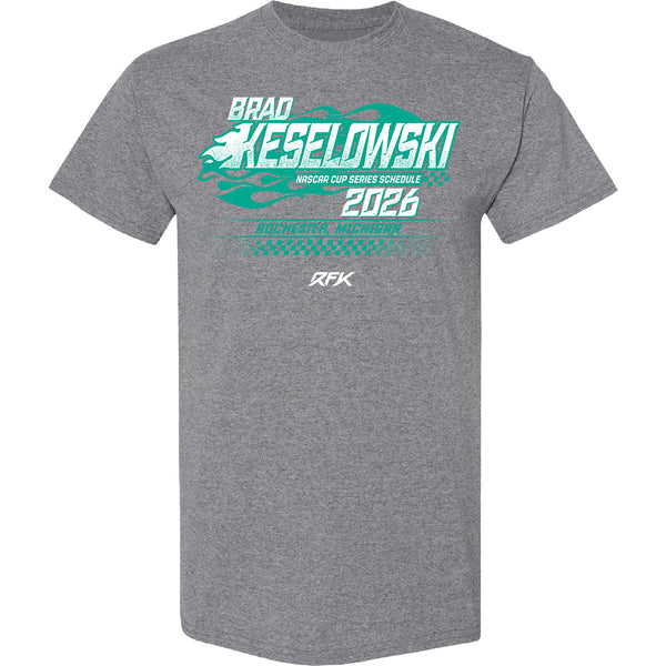 Brad Keselowski 2026 NASCAR Cup Series Schedule T-Shirt Gray #6