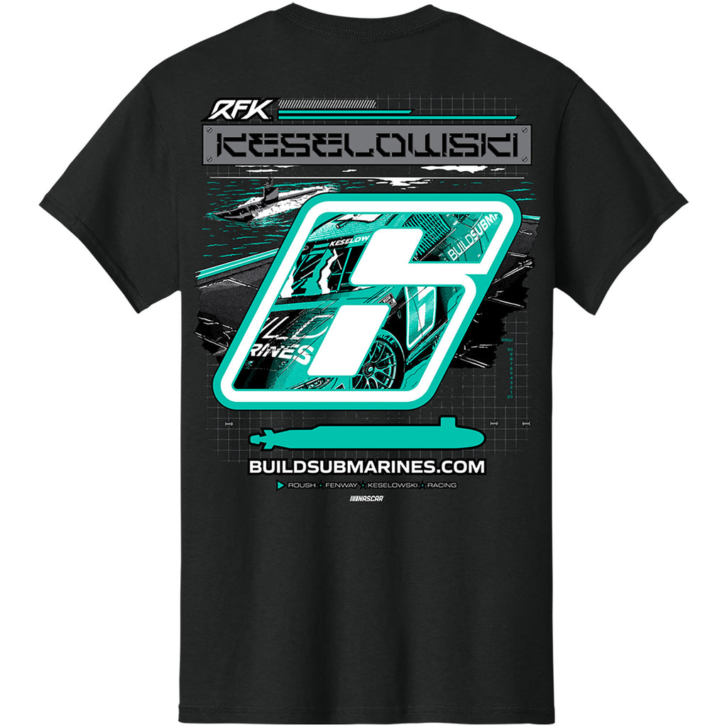 Brad Keselowski 2026 BuildSubmarines Stealth 2-Spot T-Shirt Black#6 NASCAR