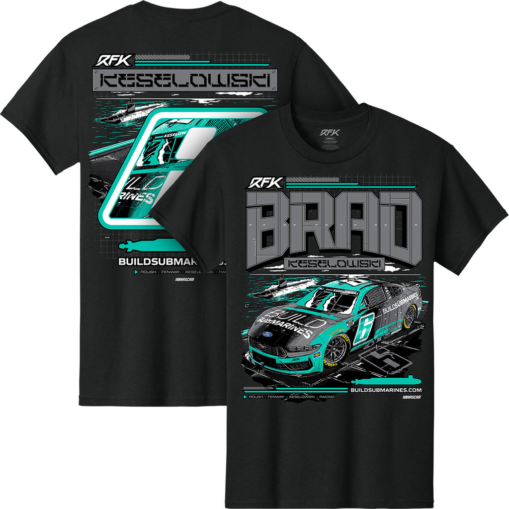 Brad Keselowski 2026 BuildSubmarines Stealth 2-Spot T-Shirt Black#6 NASCAR