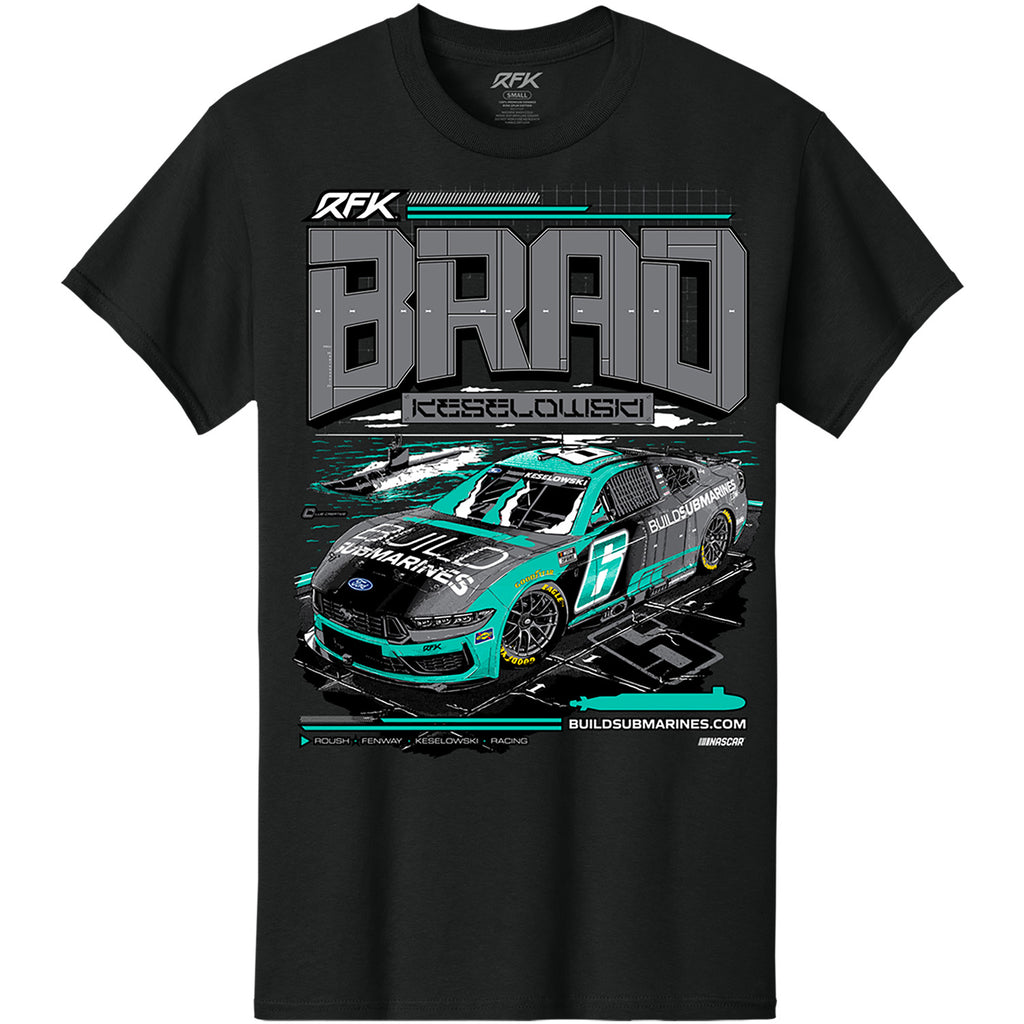Brad Keselowski 2026 BuildSubmarines Stealth 2-Spot T-Shirt Black#6 NASCAR