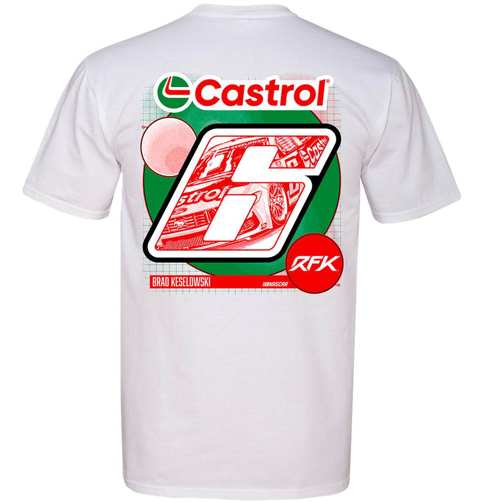 Brad Keselowski 2025 Castrol White 2-Spot Car T-Shirt #6 NASCAR