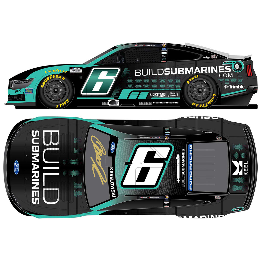 Brad Keselowski Autographed BuildSubmarines Tribute to Veterans 1:24 Standard 2026 Diecast Car #6 NASCAR