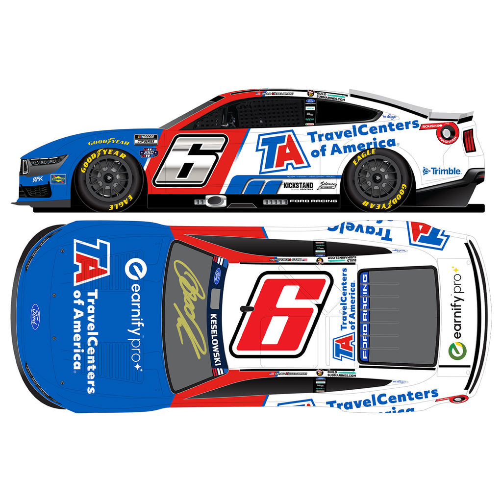 Brad Keselowski Autographed TravelCenters of America 1:24 Standard 2026 Diecast Car #6 NASCAR