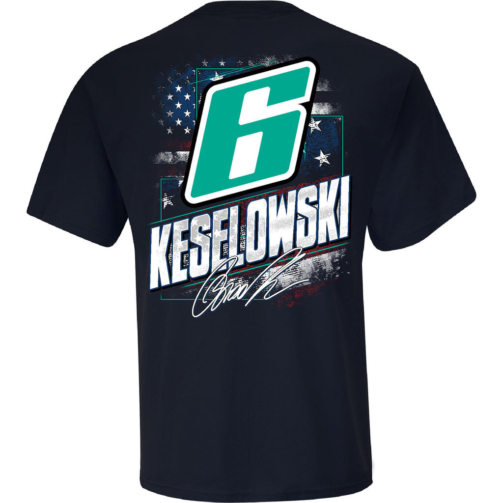 Brad Keselowski 2024 Patriotic BuildSubmarines Car T-Shirt Blue #6 NASCAR