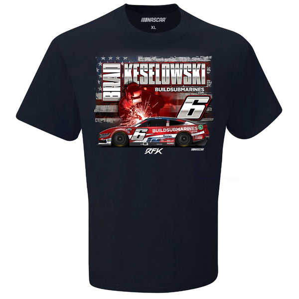 Brad Keselowski 2024 Patriotic Coke 600 T-Shirt Blue #6 BuildSubmarines NASCAR