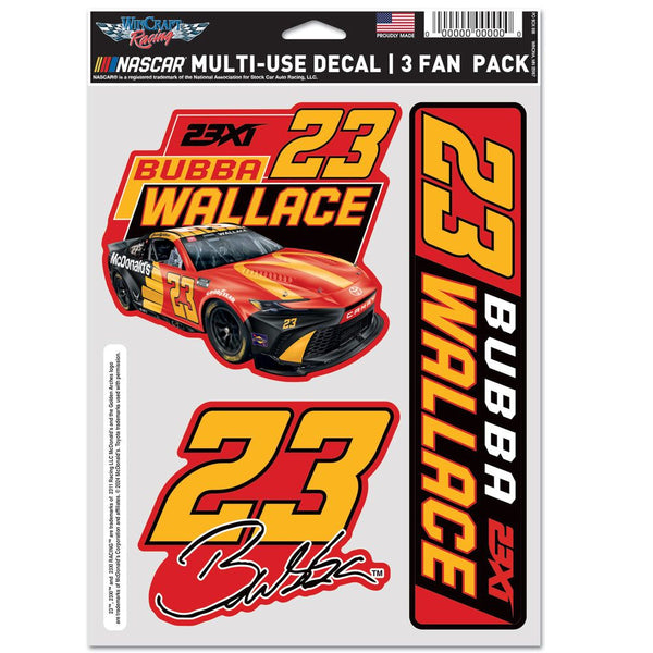 Bubba Wallace 2024 Multi-Use McDonald's #23 Decal 3-Pack NASCAR